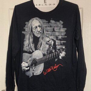 This is an original Franks Bros' Print Willie Nelson For President tee black